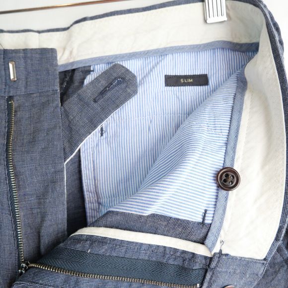 J Crew Pants Mens 30 Blue Dress Pants Slacks Bowery Slim Fit Wool Formal 30X32 - Picture 8 of 10